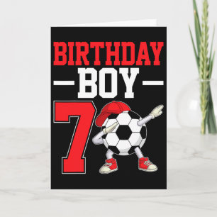 Cartão Menino de 7 Anos de Idade Fazendo Dabbing Futebol