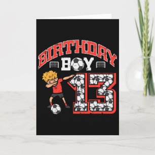 Cartão Menino de Aniversário 13 Futebol Dab 13 Anos Bday 