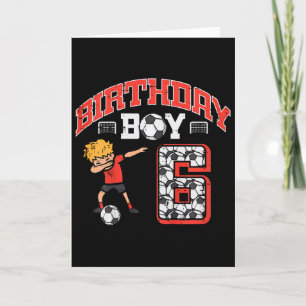 Cartão Menino de Aniversário de 6 anos Futebol Dab 6º Sex
