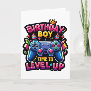 Cartão Menino de Aniversário Hora de Subir de Nível Anive