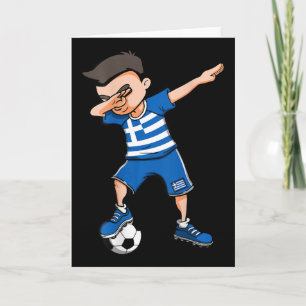 Cartão Menino de Dabbing Futebol Grécia Jersey Futebol Gr