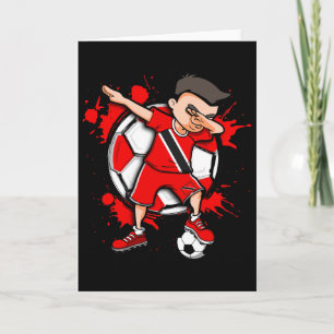 Cartão Menino de Futebol Dabbing Amante de Futebol de Tri