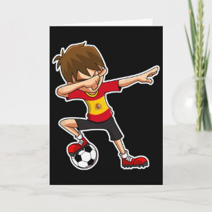 Cartão Menino de futebol Dabbing camisola Espanha, Crianç