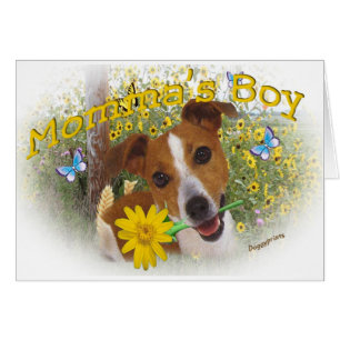 Cartão Menino de Jack Russell Momma