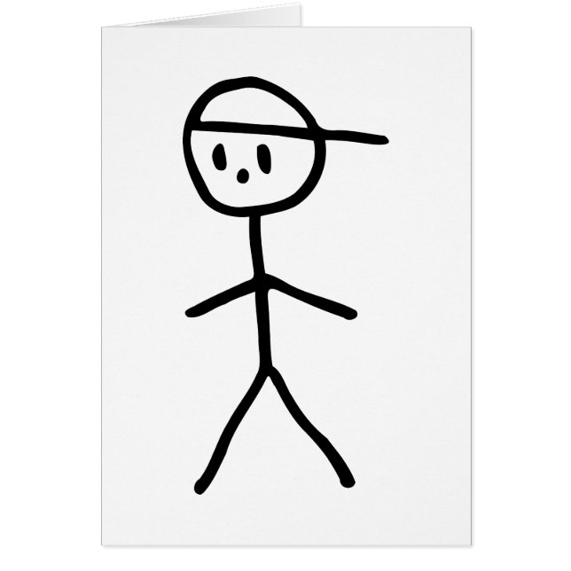 Cartão Menino de Stickman (Frente)