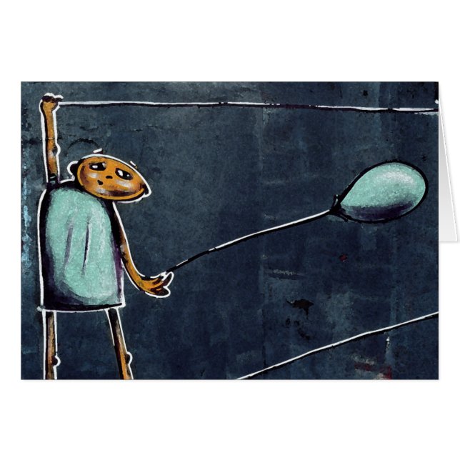 Cartão Menino do balão (Frente Horizontal)