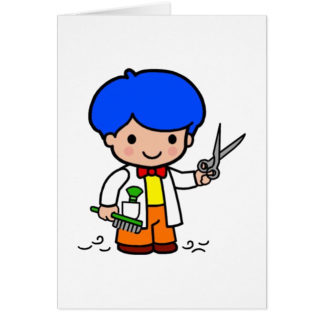 Cartão Menino do cabeleireiro (Frente)