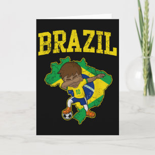 Cartão Menino do Futebol Brasileiro Rapaz do Soccer Dabbi