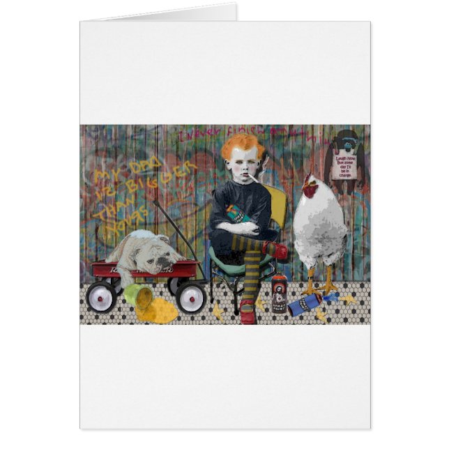 Cartão Menino dos grafites (Frente)