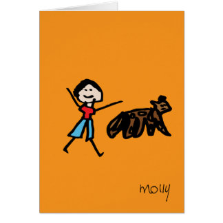 Cartão Menino e seu cão