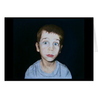 Cartão Menino grande do olho por Debby Wang