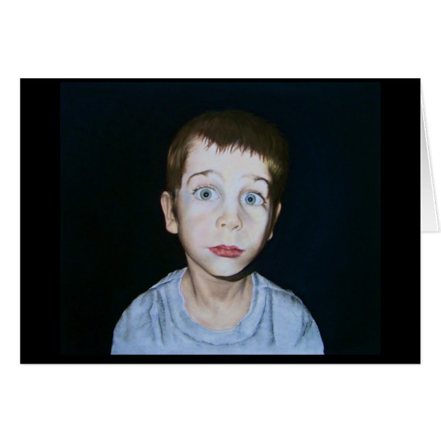 Cartão Menino grande do olho por Debby Wang (Frente Horizontal)