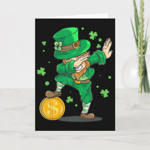 Cartão Menino Irlandês Dabbing Leprechaun Engraçado Dia d