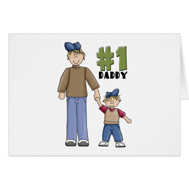 Cartão Menino louro do pai do número um (Frente Horizontal)