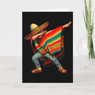Cartão Menino Mexicano Dabbing Poncho Cinco De Mayo 4