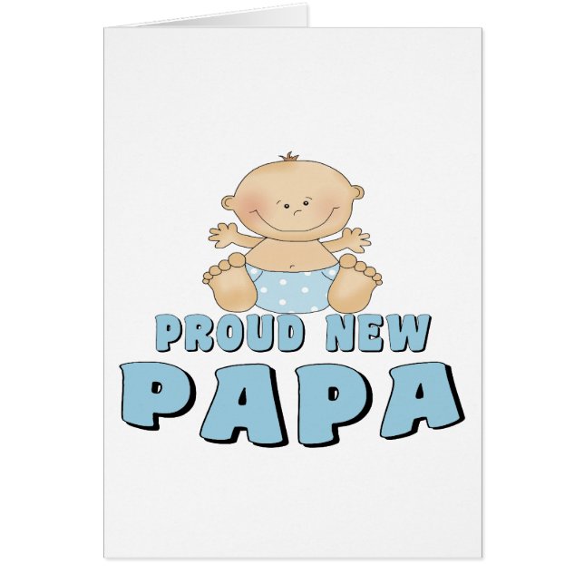 Cartão Menino NOVO ORGULHOSO da papá (Frente)