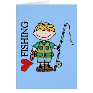 Cartão Menino que louro eu amo pescar