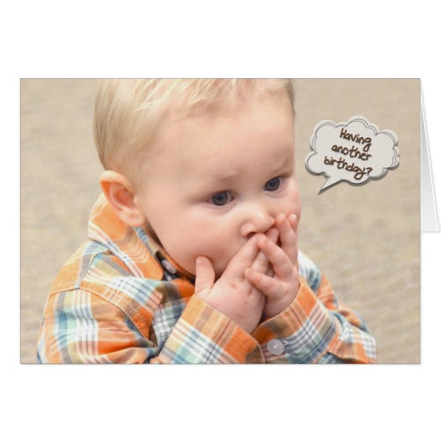 Cartão menino surpreso (Frente Horizontal)