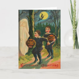 Cartão Meninos Assustados Pelo Fantasma