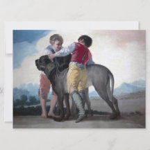 Meninos com um Cachorro Mastiff