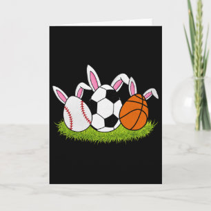 Cartão Meninos de Páscoa Vendem Coelhos de Esportes de Fu