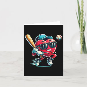 Cartão Meninos do Coração Jogando Baseball Crianças de Ba