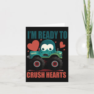 Cartão Meninos Eu Esmago Corações Caminhão Monstro Menino