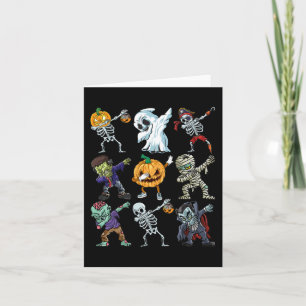 Cartão Meninos Halloween Skeleton Jack O Lantern Zombie D