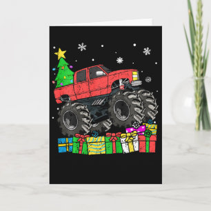 Cartão Meninos Natal Caminhão Monstro Natal Meninos Feliz