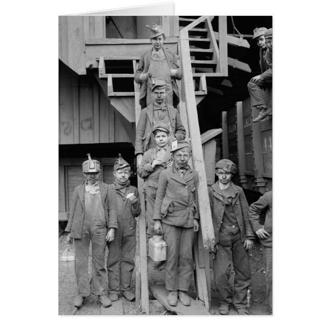 Cartão Meninos Quebradores de Carvão, 1900 (Frente)