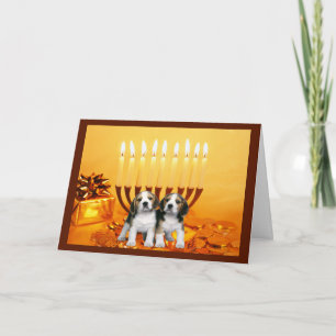 Cartão Menorah2 de Chanukah do lebreiro