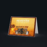 Cartão Menorah4 de Chanukah do Dachshund<br><div class="desc">Recordar a família e os amigos durante a estação de Chanukah é uma maneira maravilhosa de permanecer em contacto com as pessoas que você ama e se importa aproximadamente. Eu criei estes cartões de Chanukah do cão com amor e o cuidado e eu somos certos que qualquer um que ama...</div>