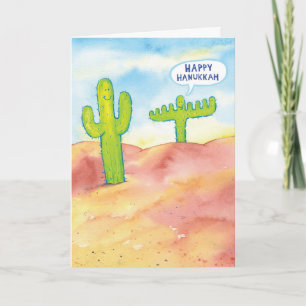 Cartão Menorah Cactus Hanukkah