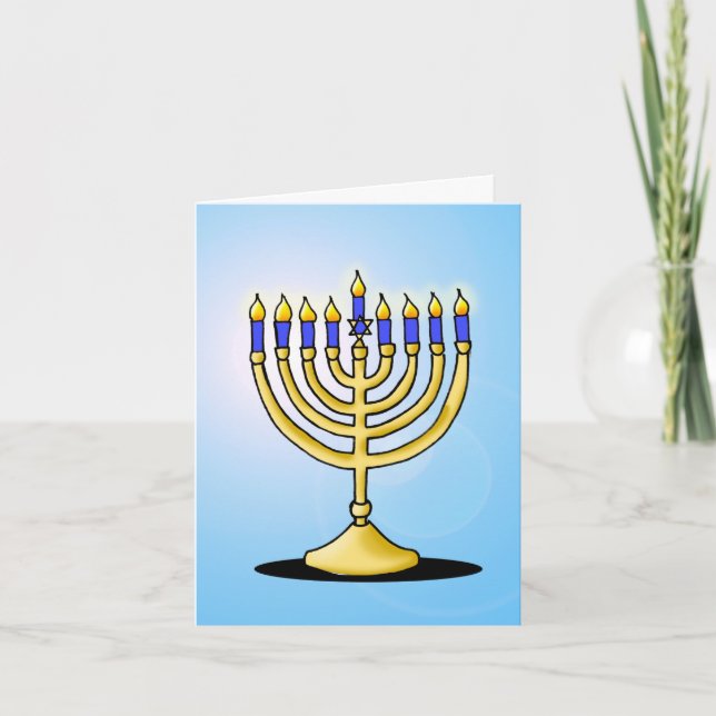 Cartão Menorah Chanukkah (Frente)