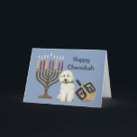 Cartão Menorah Dreidel de Chanukah da caniche<br><div class="desc">Recordar a família e os amigos durante a estação de Chanukah é uma maneira maravilhosa de permanecer em contacto com as pessoas que você ama e se importa aproximadamente. Eu criei estes cartões de Chanukah do cão com amor e o cuidado e eu somos certos que qualquer um que ama...</div>