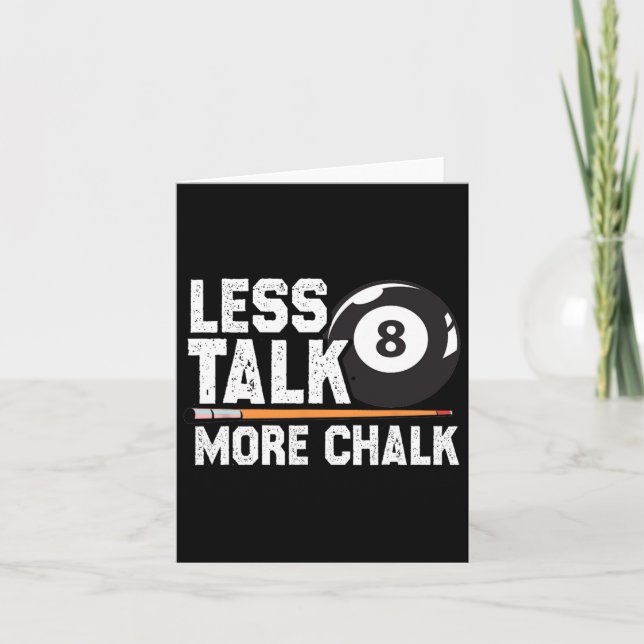 Cartão Menos conversa Mais Piscina do giz Jogador de Bilh (Frente)