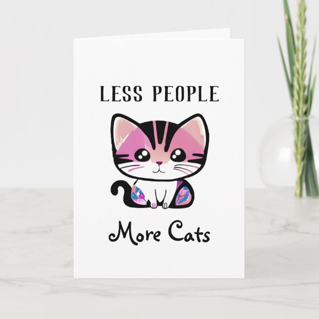 Cartão Menos Pessoas, Mais Gatos (Frente)