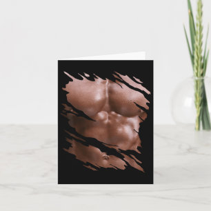 Cartão Mens Chest Seis Pack I Muscles Bodybuilder I Falso