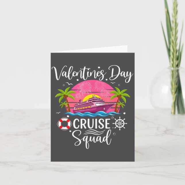Cartão Mens Cute Valentines Day Cruise Squad 20026 Design (Frente)