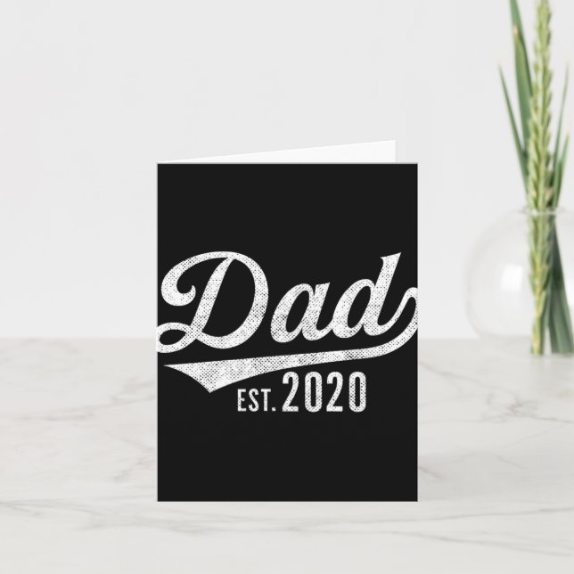 Cartão Mens Dad Est. 2020 Shirt - Expecting Baby Fathers  (Frente)