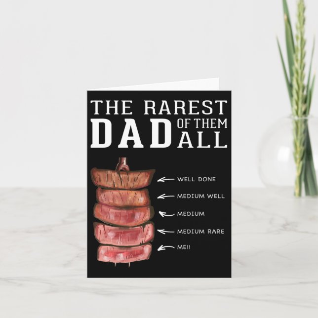 Cartão Mens Engraçado Churrasco Rarest Melhor Pai Grill B (Frente)