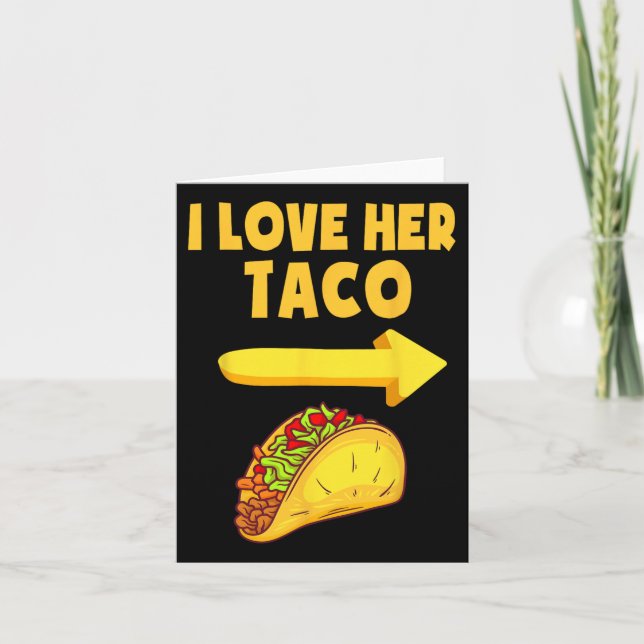 Cartão Mens, Eu Amo Seu Taco Engraçado, Correspondendo Ca (Frente)