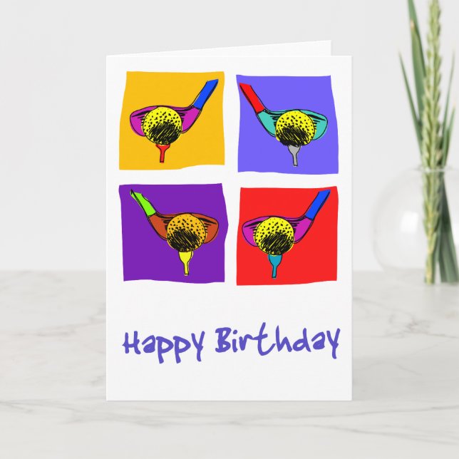 Cartão Mens Golfing Birthday Card (Frente)
