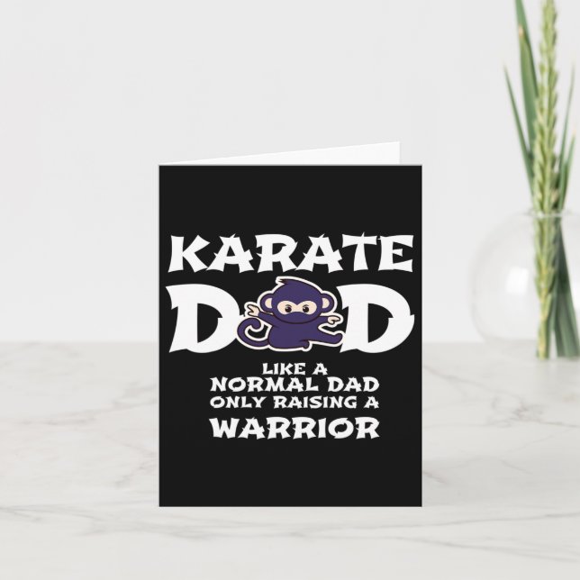 Cartão Mens Karate Pai Como Um Pai Normal... Warrior Funn (Frente)
