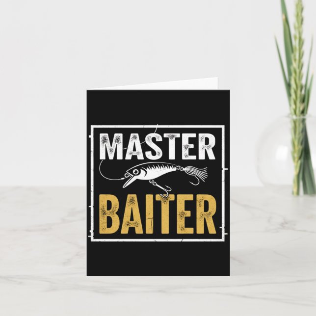 Cartão Mens master baiter funny fishing graphic (Frente)