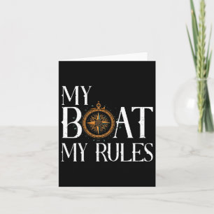 Cartão Mens My Boat My Rules Ship's Wheel Capitão Nautica