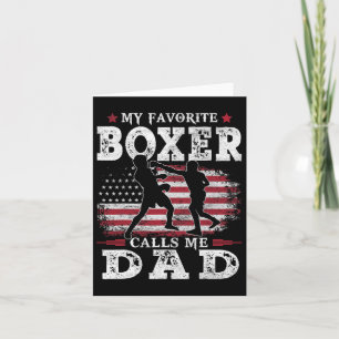 Cartão Mens My Favorite Boxer Me Chama Pai Usa Flag Fathe