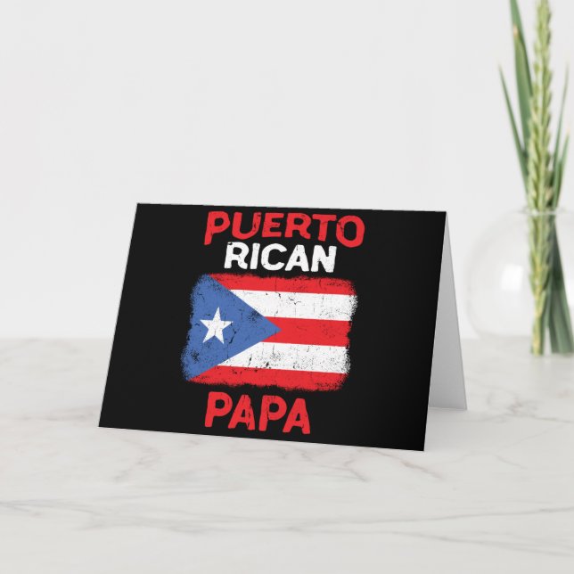 Cartão Mens Puerto Rico Boricua Latino Papa Fathers Day (Frente)