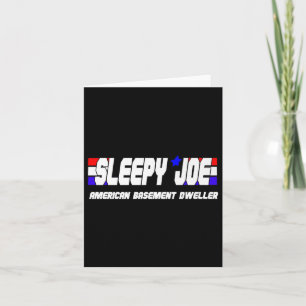 Cartão Mens Sleepy Joe Basement Dweller Pro Trump Anti Bi