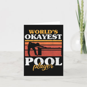 Cartão Mens Worlds Okayest Piscina Player Retro Fundido